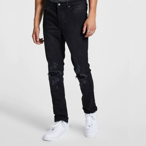 Ksubi Chitch Blu Bottle Trashed Jeans Slim Straight